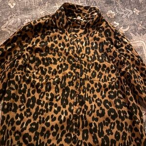 Leopard Print Button-Up Shirt